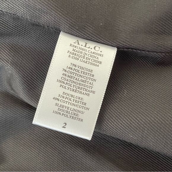 NWT A.L.C Dakota Jacket Metallic silver size 2 - Picture 11 of 16